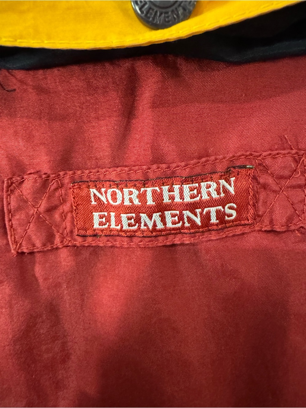 Vintage Northern Elements Windbreaker Jacket Men’s Medium Red Yellow Hooded - Picture 7 of 11